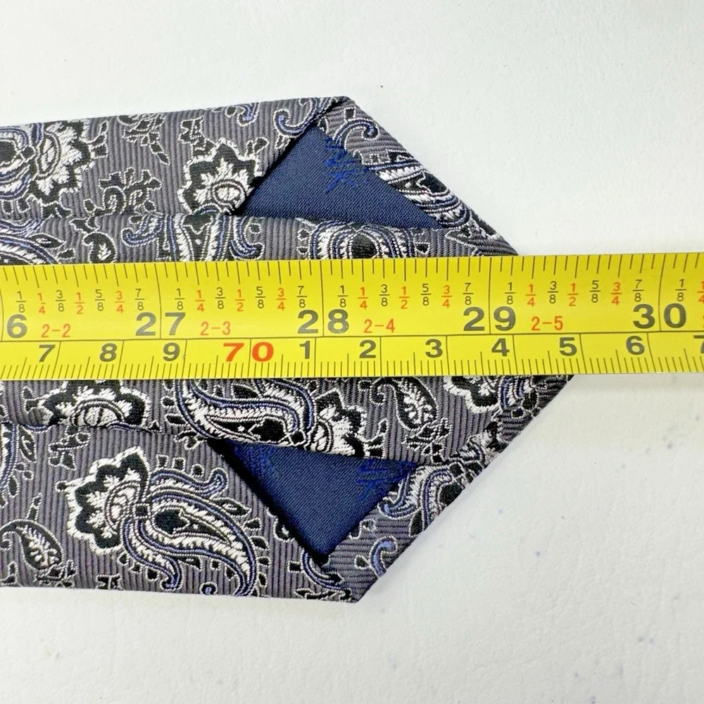 Jos. A. Bank Paisley Silk Tie Mens Blue Grey Executive‎ Collection Dapper Formal